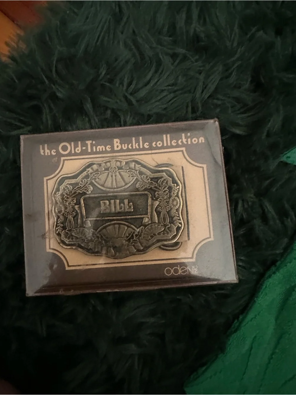 Vintage Oden Inc. “Bill”  Western Belt Buckle w/ Box Old-Time Buckle Collection
